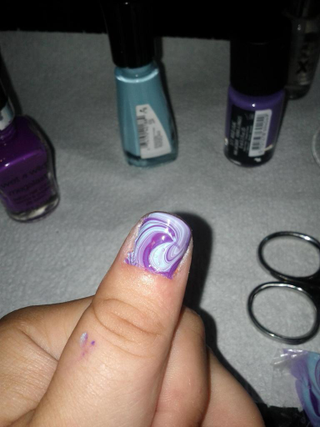 Illustration for article titled Whatcha Think? My Attempt At Nail Art